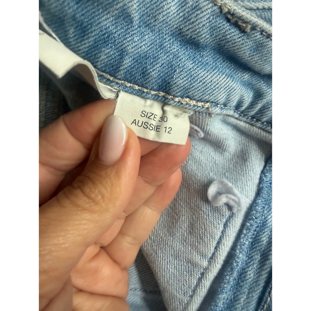 Rollas Sailor Wide Leg Jeans Size 30 Light Vintage Blue High Rise Pocket Baggy - Picture 11 of 13